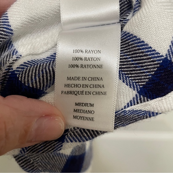 Rails Women's Button Up Top Blue White Gingham Boxy Relaxed Fit SIZE Medium - Picture 6 of 8